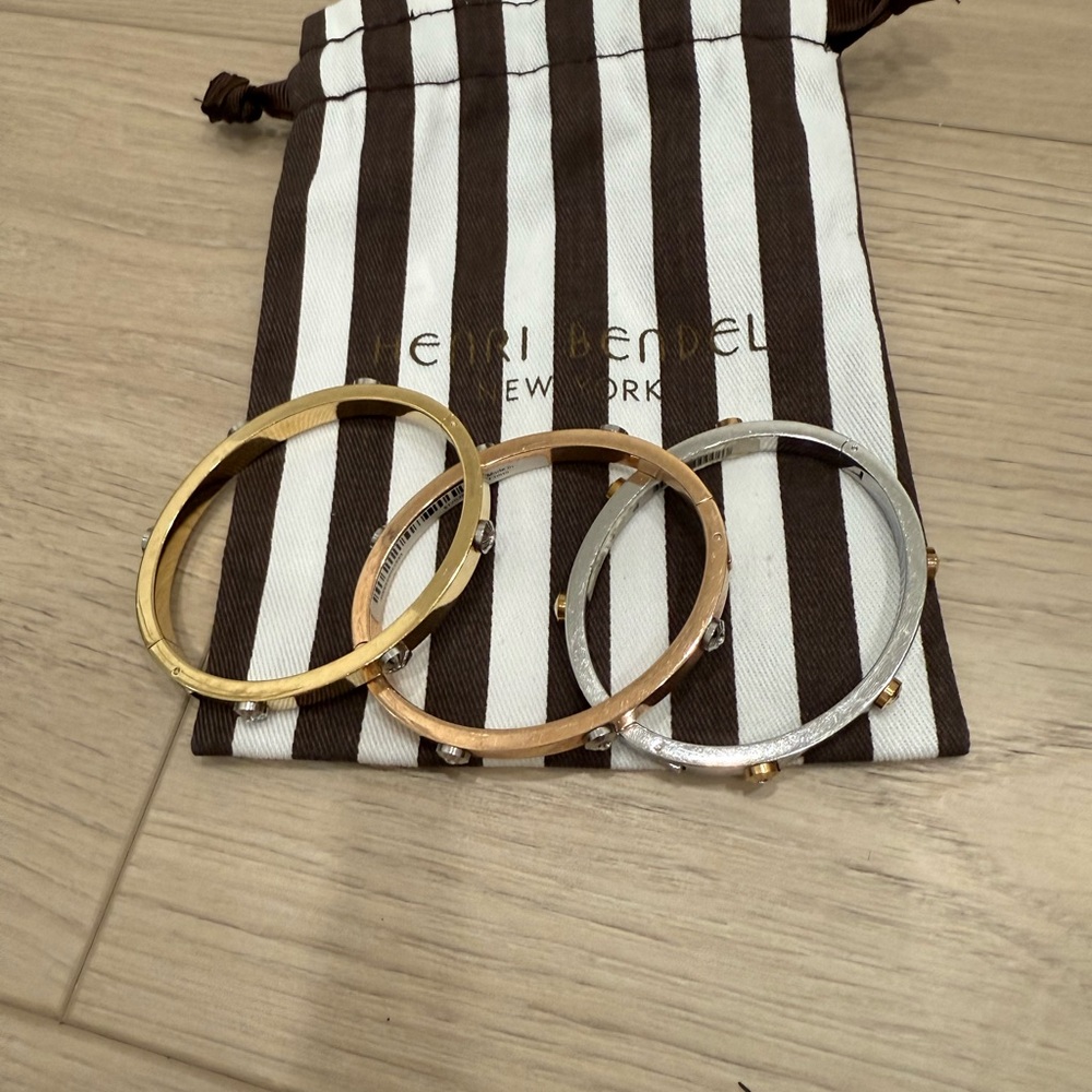 Henri Bendel Tri-Tone Bangle Set